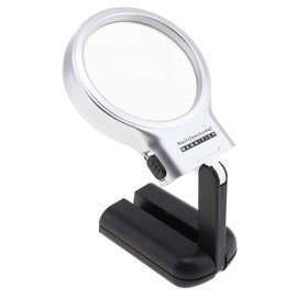 ChgImposs 3X 2.44 Magnifier with 2 Built-in LED Lights, Adjustable Angle Multifunctional Portable Plastic Optical Magnifying Glass for Reading, Inspection, Hobby, Repair