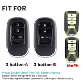 ontto Car key cover fit for 2022 2023 2024 Accord Civic HR-V CR-V Pilot Sport SI EX EX-L 3 buttons key holder Smart case keyring key chain TPU Key Shell bag Accessories protector Grey A