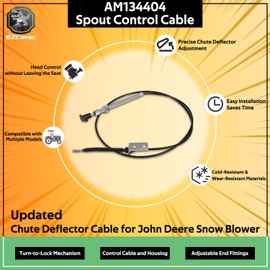 AM134404 Turn-to-Lock Spout Control Cable for John Deere 44'' 47'' 54'' 59'' 60'' Snow Thrower, Discharge Chute Angle Controller