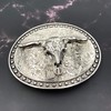 XGALBLA Western LongHorn Bull Head Texas Cowboy Belt Buckle Silever