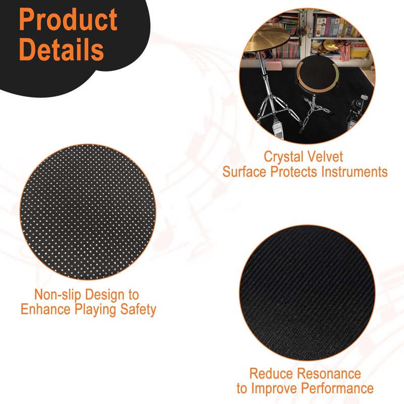 4 x 6 FT Drum Rug: Carpet with Non-Slip Grip