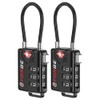 TSA Approved Cable Luggage Locks, Re-settable Combination with Alloy Body,