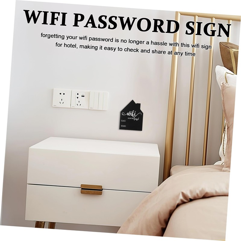 VILLFUL Guest Room Sign Wireless Password Plaque Desk Accessory Essential