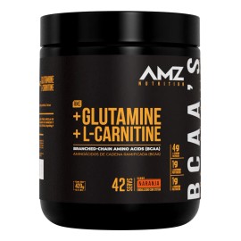 Bcaa Amz Glutamina L-carnitina 30 Servicios Los Sabore Sabor Naranja
