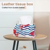 2 Pack Tissue Box Cover Holder, White Cranes Rectangle Leather