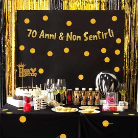 70 & Non Sentirli - Decorazioni Compleanno - Gadget Divertenti Compleanno - Decorazioni per Festivals - Striscione Oro
