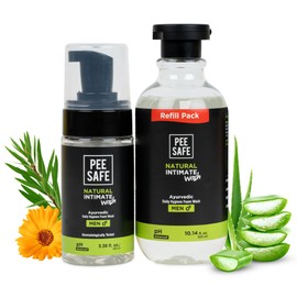 Pee Safe Intimate Wash Men 300ml refill pack with 100 ml intimate wash men
