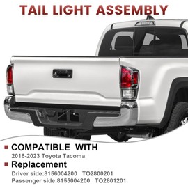 CONLLCON Tail Lights Assembly Compatible with 2016-2023 Tacoma Silver, Rear Light Taillights Replacement # 8156004200 TO2800201 8155004200 TO2801201