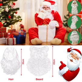 Wig Santa Claus with Beard, 2 in 1 – Santa Beard – Santa Beard White – Wig for Fancy Dress as Santa Claus – Santa – Christmas