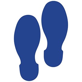 LiteMark 9 Inch Blue Removable Shoe Print Decal Stickers for Floors and Walls - Pack of 12 (6 Pairs)