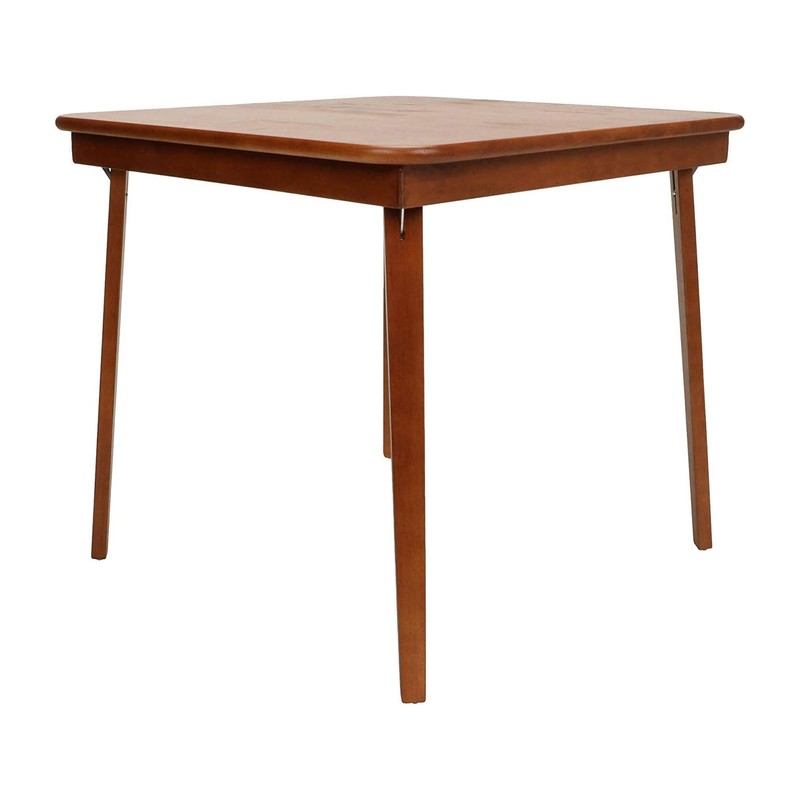 MECO Stakmore Classic Straight Edge Solid Wood Folding Card Table,