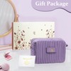 COSHAYSOO Purple Initial Makeup Bag Girly Gifts for Women Teen