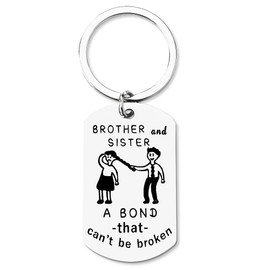yaozeio Funny Sister And Brother Keychain Gifts for Birthday Christmas Gifts for Big Brother Little Brothers from Sisters Gifts for Graduation Sibling Keychains