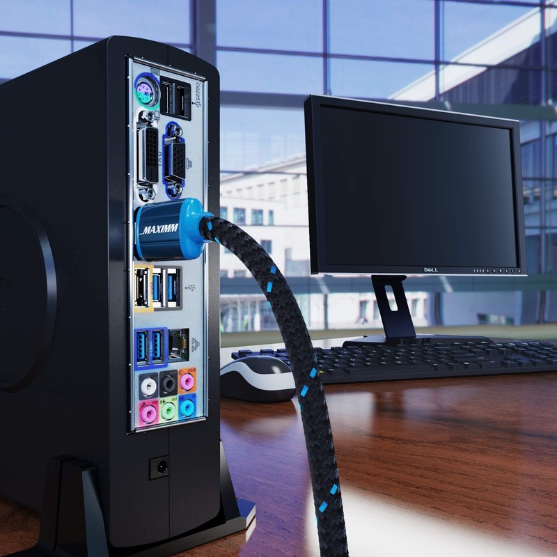 Maximm High-Speed HDMI 2.0 4K Nylon Braided Cable, 4 Feet,