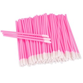 VIVIIHOO Pack of 100 Disposable Lip Brushes, Lipstick Makeup Brush, Eyebrow Brush, Pen, Beauty Tool Kit (Rose Red)