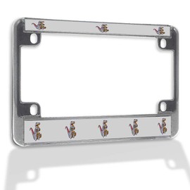 Fastasticdeals Metal Insert Bike License Plate Frame Raptor Sports Mascot Weatherproof Motorcycle Accessories Chrome 4 Holes Solid Insert