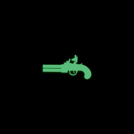 Derringer Military Weapon Pistol Soldier Army Glow in The Dark Sticker Decal for Phone Tablet Laptop Car Truck Window | 4" Sticker | Green
