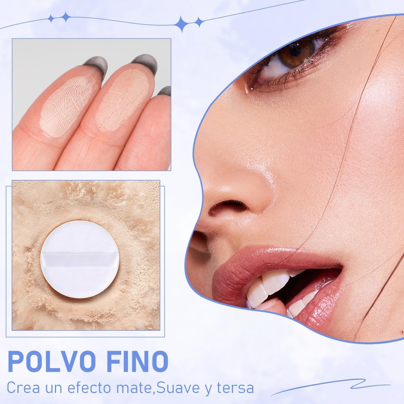 LUSCOR Polvos Compactos Maquillaje, Polvos mate, polvos compactos con control