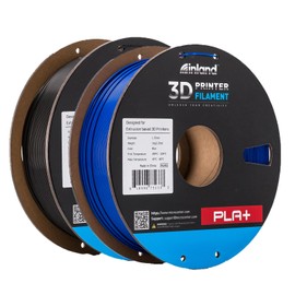 INLAND Micro Center PLA+ 3D Printing Filament 1.75mm - PLA Pro Dimensional Accuracy +/- 0.03 mm - 1kg Cardboard Spool (2.2 lbs) (2 Pack Black & Blue, 1.75mm)