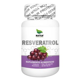 Resveratrol 100 Cápsulas, Extracto Puro, Reforzado con Semilla de Uva y Vitamina C, Rejuvenece, Super Antioxidante, Flujo Sanguineo.