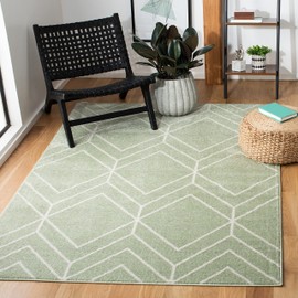 SAFAVIEH Adirondack Collection 6' Square Sage/Ivory ADR241Y Modern Geometric Non-Shedding Living Room Dining Bedroom Area Rug