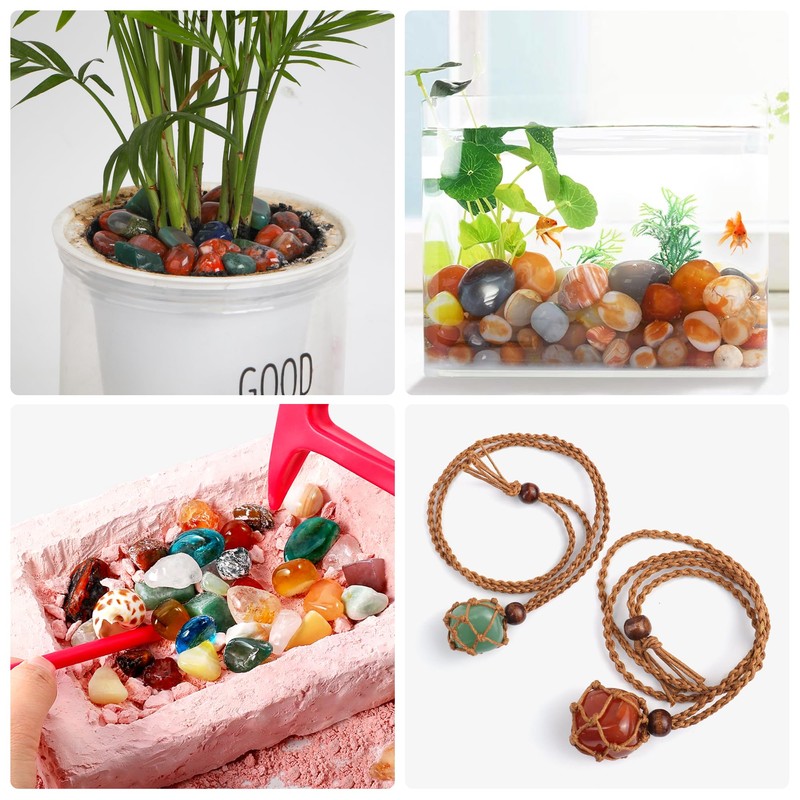 SOSMAR - 300 g Colourful Gemstones Tumbled Stones Set -