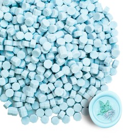 Tomgenrine Premium Wax Seal Beads - 520 Ice Blue Sealing Pellets for Letters, Greeting Cards, Wine Bottles & Crafts | Professional-Grade for Wedding Invitations & DIY Projects