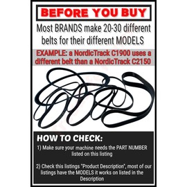 Treadlife Fitness Elliptical Drive Belt, Part No144335, Replacement for Nordictrack Audiostrider 990 Elliptical