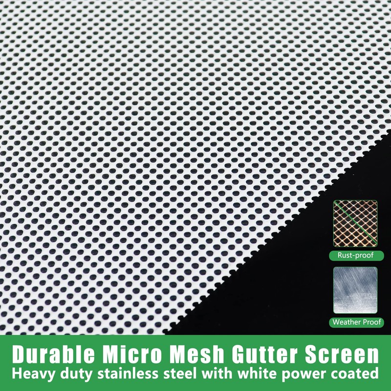 Forestchill Gutter Guards, 48Ft Stainless Steel Gutter Guard, Universal Fit