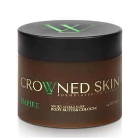 Crowned Skin Empire Body Butter Cologne for Men | Smoky Citrus Musk | New Moisturizing Formula Scented with Lemon & Lavender | Infused with Natural Shea & Mango Butters | All-Day Fragrance | 4.4oz