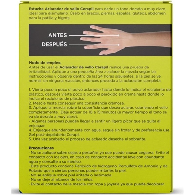 Cerapil Estuche aclarador de vello hair bleach
