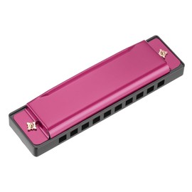 sourcing map Harmonica 10 Holes 10 Tones C Key Harmonica Mouth Musical Instruments Toy for Adults Beginner Educational (Pink)
