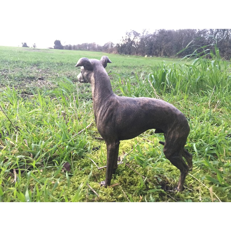 Greyhound Dog Statue Ornament Figurine Cold Cast Bronze.