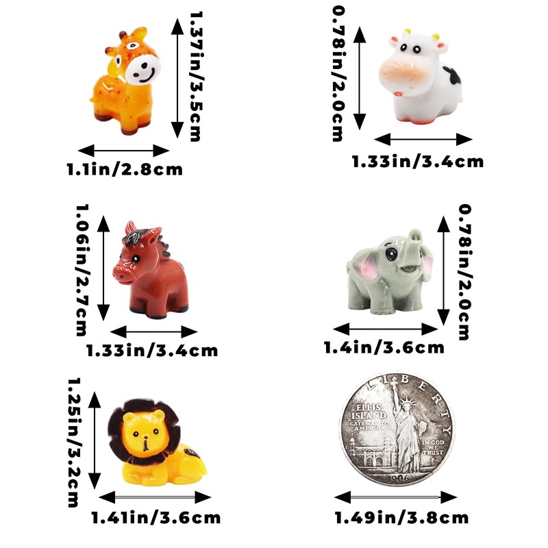 OZLMC 50 Pcs Mini Giraffe Figurines for Fairy Gardens,Miniature Landscapes,