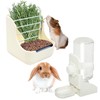 HERCOCCI Rabbit Hay Food Bin Feeder and Bunny Water Bottle