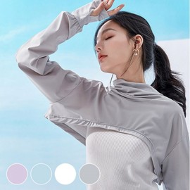 Earring Design Cooling Fabric Arm Sleeve Cape Rashguard White 2ea