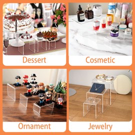 Lighterday Set of 9 Clear Acrylic Display Risers Cupcakes Holder Sweet Stand Display Transparent Showcase Stands, Candy Bar Risers, Acrylic Lifts Display for Figures