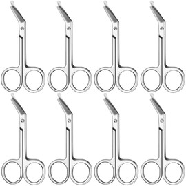 Ostomy Scissors Bandage Scissors Nursing Scissors Stainless Steel Scissors for Doctors, Nurses, Veterinary Home Nursing, 4.3 x 2.1 Inch, Curved (Silver,8 Pieces)