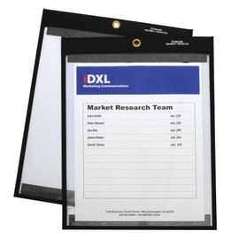 C-Line 9 x 12 Inches Clear on Both Sides Magnetic Stitched Shop Ticket Holder, Box of 10 (85592)