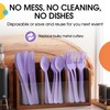Party Solids Lavender Plastic Silverware Heavy Duty 150 Pieces Lavender