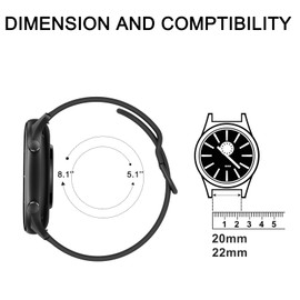 Tobfit 20mm Watch Bands Quick Release Watch Straps with Color Matched Metal Buckle, Soft Silicone Breathable Replacement Sport Watch Wristbands for Women Men