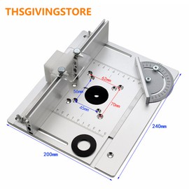 Router Table Insert Plate, 9.4x7.9x0.2 Inch Aluminum Alloy Woodworking Router Table Flip Plate With Clear Scale, Router Table Setup Bars For Router Trimmer Woodworking Wood Tool