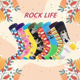 BISOUSOX - Calcetines de vestir para hombre, divertidos y divertidos, coloridos y divertidos calcetines para hombres, de algodón feliz, talla 9-12, 10 pares-ciencia, 8-12