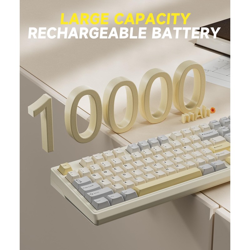 SOLAKAKA KI99 Pro 96% Wireless Gaming Keyboard, RGB Creamy Keyboardw