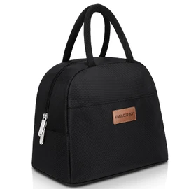 BALORAY Lunch Bag for Women Men Insulated Lunch Box for Adult Reusable Lunch Tote Bag for Work, Picnic or Travel (Solid Black)