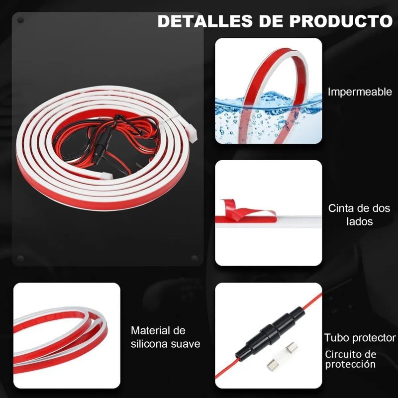 Tira Led Secuencial Cofre Auto Camioneta Luz Diurna Suv 1.8m