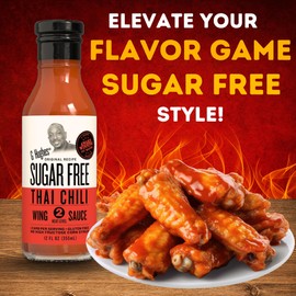 G Hughes Sugar Free, Thai Chili Wing Sauce - Sugar Free Sweet Chili Sauce, Gluten Free, No Sugar, Sauces and Dressings - 12 Oz (3 Pack)