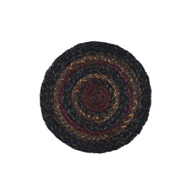 IHF Home Decor | Slate Premium Braided Collection | Primitive, Rustic, Country, Farmhouse Style | Jute/Cotton | 30 Days Risk Free | Accent Rug/Door Mat | Brown, Black, Tan | 4" Coasters