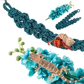 Hermit Crab Climbing Toys, Hanging Terrarium Plant, Leopard Gecko Tank Accessories with Suction Cups Jungle Climber Long Vines Habitat Decor for Amphibian Habitat - Snake Gecko Lizard