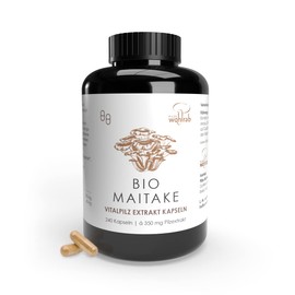 Pilze Wohlrab Maitake Extract Capsules Organic 240 Capsules Vital Mushroom Extract 350 mg Rattle Sponge Extract per Capsule with Acerola Vitamin C 1 Tin Dietary Supplement